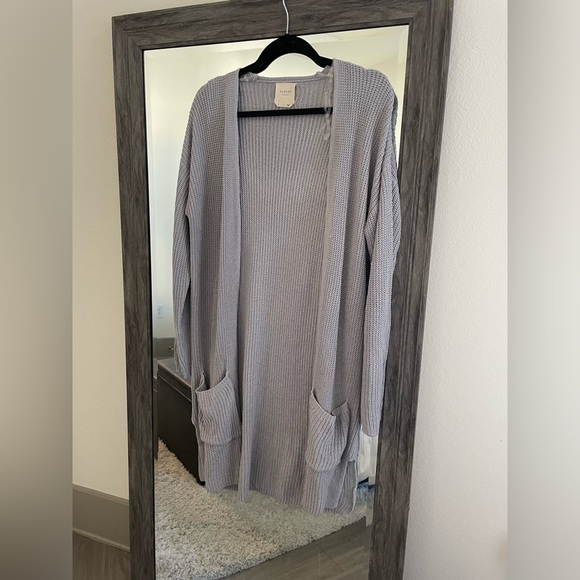 Francesca's Collections Sweaters - Harper heritage long grey cardigan with pockets